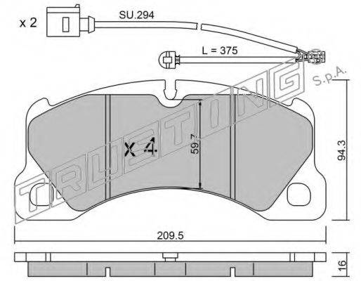 TRUSTING 9730W Комплект гальмівних колодок, дискове гальмо