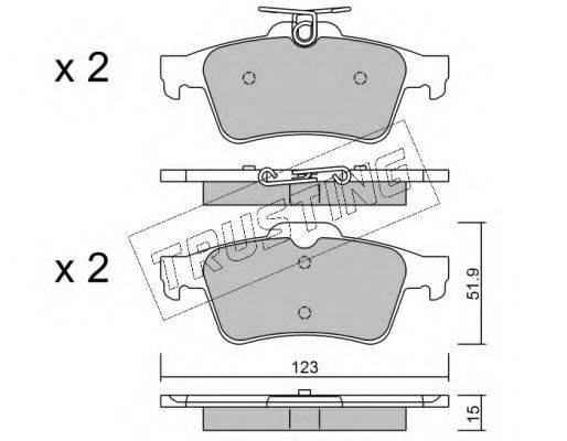 TRUSTING 3463 Комплект гальмівних колодок, дискове гальмо