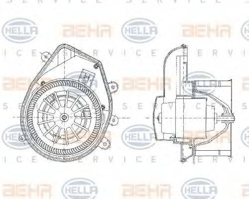 HELLA 8EW009159131 Вентилятор салону