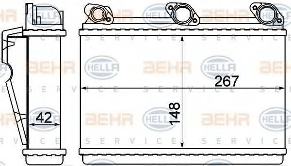 HELLA 8FH351000521 Теплообмінник, опалення салону