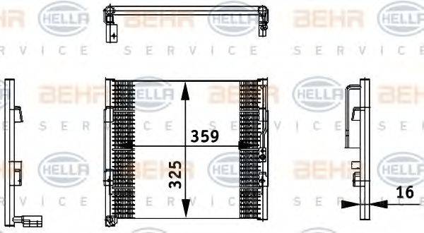 HELLA 8FC351035731 Конденсатор, кондиціонер