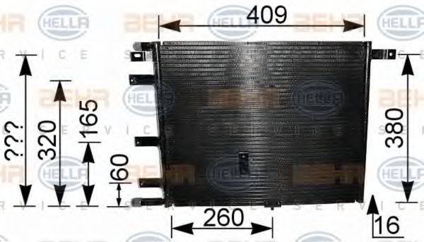 HELLA 8FC351036331 Конденсатор, кондиціонер