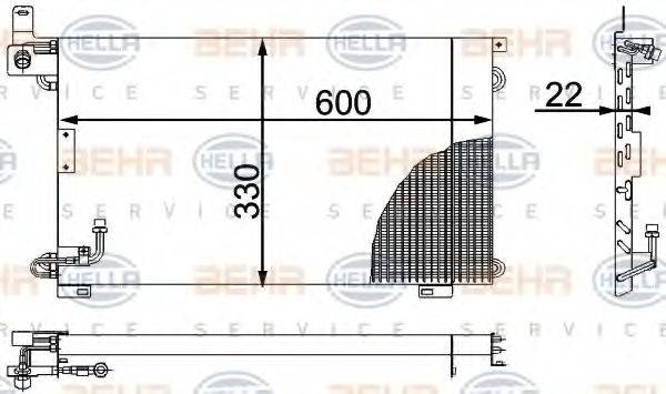 HELLA 8FC351036521 Конденсатор, кондиціонер