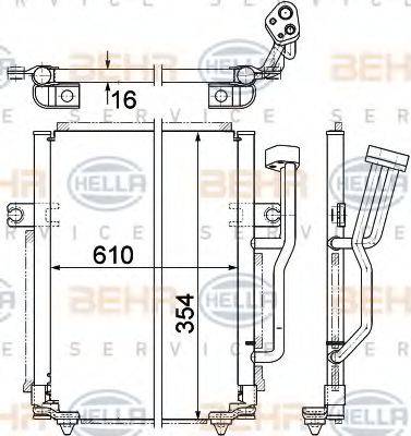 HELLA 8FC351036661 Конденсатор, кондиціонер