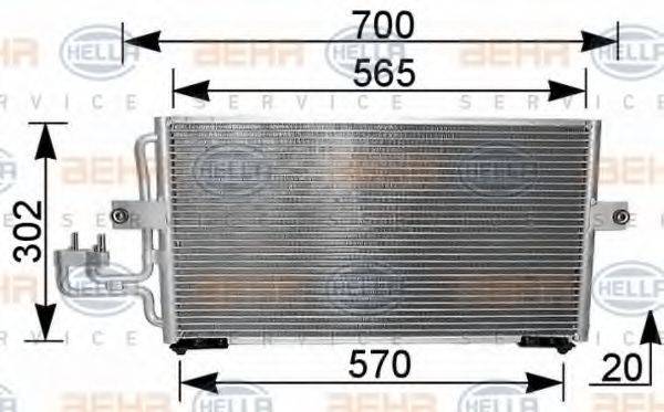 HELLA 8FC351037251 Конденсатор, кондиціонер