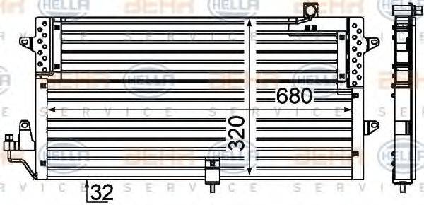 HELLA 8FC351038191 Конденсатор, кондиціонер