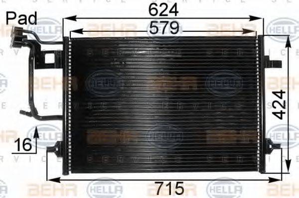 HELLA 8FC351038431 Конденсатор, кондиціонер