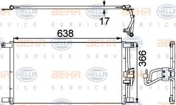 HELLA 8FC351038481 Конденсатор, кондиціонер