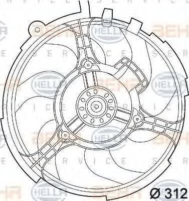 HELLA 8EW351039531 Вентилятор, охолодження двигуна