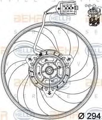 HELLA 8EW351039691 Вентилятор, конденсатор кондиціонера