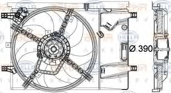 HELLA 8EW351040351 Вентилятор, охолодження двигуна