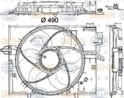 HELLA 8EW351040431 Вентилятор, охолодження двигуна