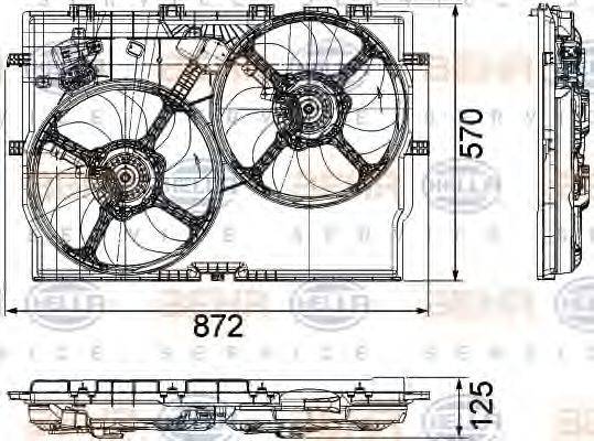 HELLA 8EW351040621 Вентилятор, охолодження двигуна