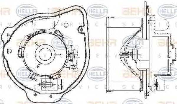 HELLA 8EW351041211 Вентилятор салону