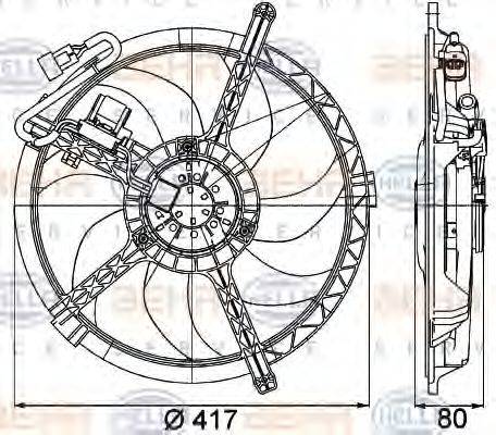 HELLA 8EW351042731 Вентилятор, охолодження двигуна