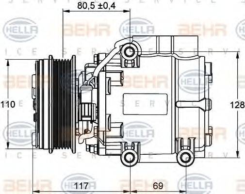 HELLA 8FK351109201 Компресор, кондиціонер