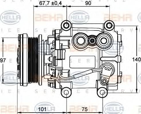 HELLA 8FK351134221 Компресор, кондиціонер