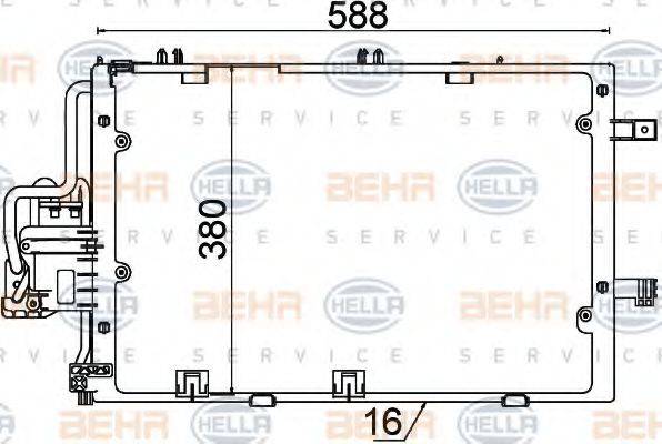 HELLA 8FC351300604 Конденсатор, кондиціонер