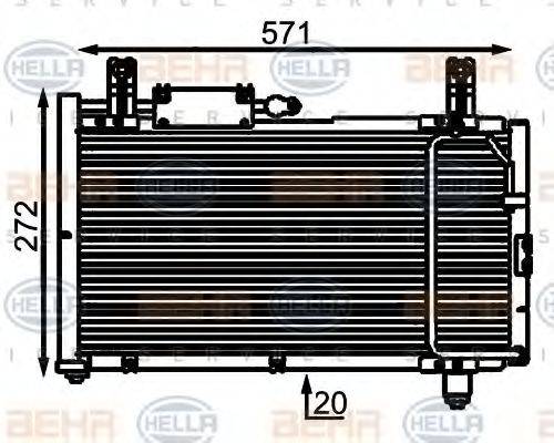 HELLA 8FC351301001 Конденсатор, кондиціонер