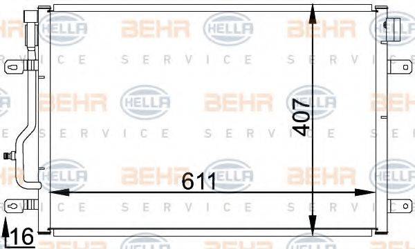 HELLA 8FC351301071 Конденсатор, кондиціонер