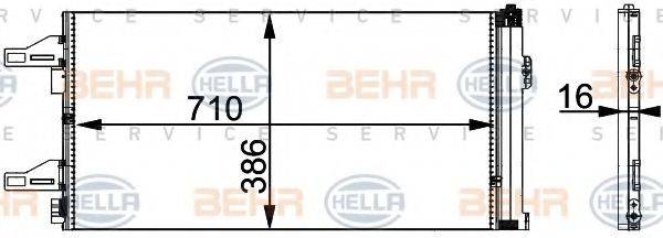 HELLA 8FC351301601 Конденсатор, кондиціонер