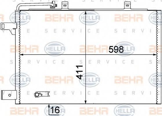 HELLA 8FC351301684 Конденсатор, кондиціонер