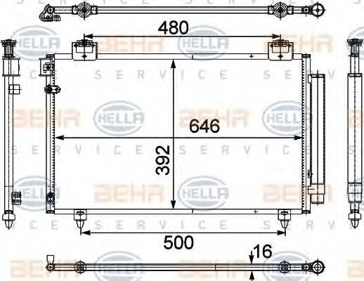 HELLA 8FC351303671 Конденсатор, кондиціонер