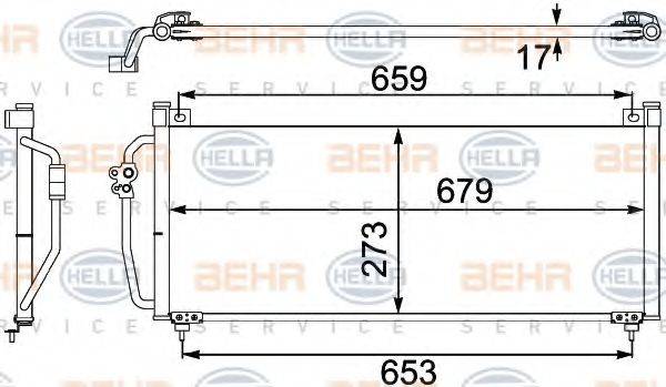 HELLA 8FC351304111 Конденсатор, кондиціонер