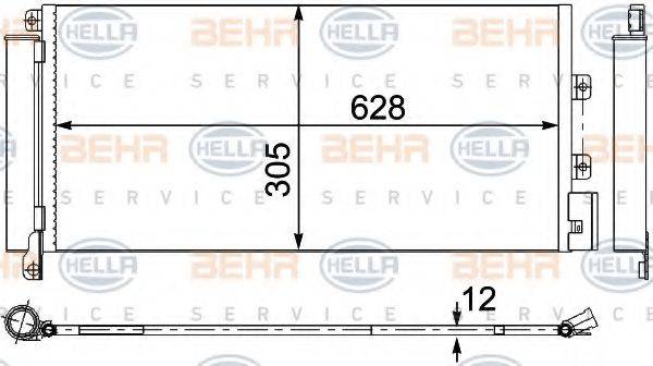 HELLA 8FC351304251 Конденсатор, кондиціонер