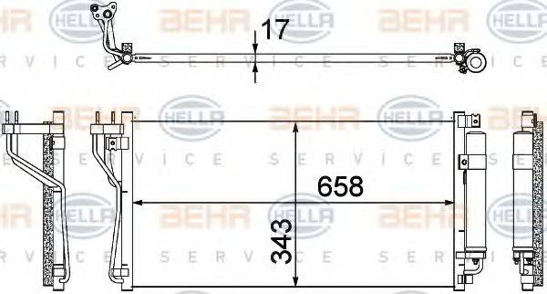 HELLA 8FC351304731 Конденсатор, кондиціонер