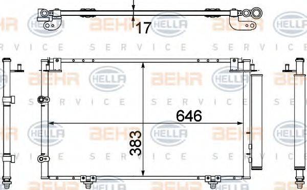 HELLA 8FC351307391 Конденсатор, кондиціонер