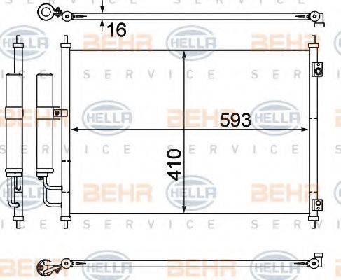 HELLA 8FC351308771 Конденсатор, кондиціонер