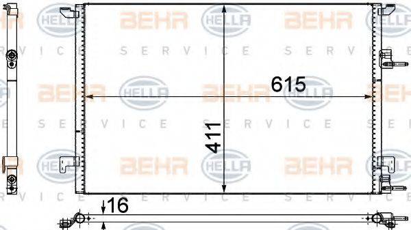 HELLA 8FC351309371 Конденсатор, кондиціонер