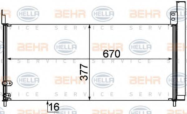 HELLA 8FC351310201 Конденсатор, кондиціонер