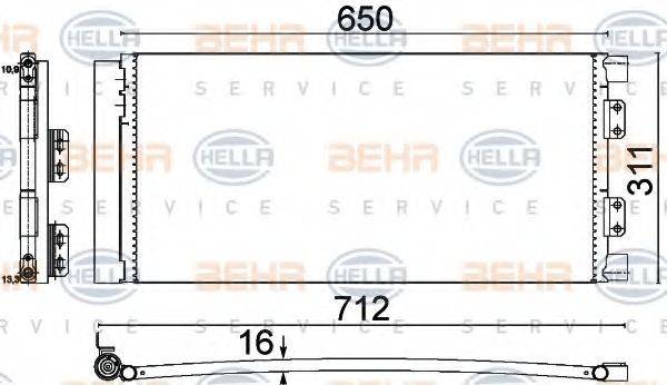 HELLA 8FC351310661 Конденсатор, кондиціонер