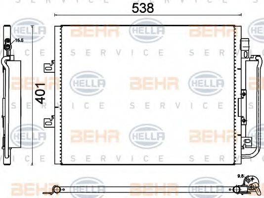 HELLA 8FC351310691 Конденсатор, кондиціонер