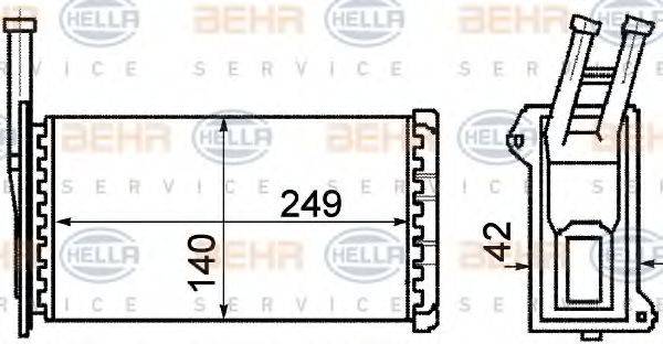 HELLA 8FH351311081 Теплообмінник, опалення салону