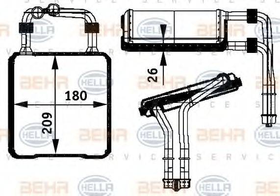 HELLA 8FH351311191 Теплообмінник, опалення салону