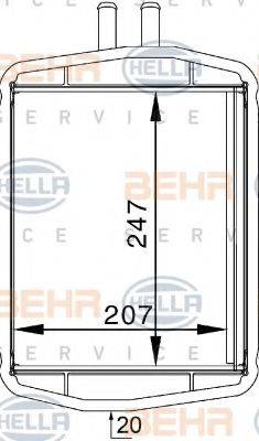 HELLA 8FH351313241 Теплообмінник, опалення салону