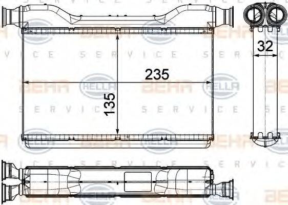 HELLA 8FH351315491 Теплообмінник, опалення салону