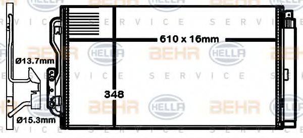 HELLA 8FC351316581 Конденсатор, кондиціонер