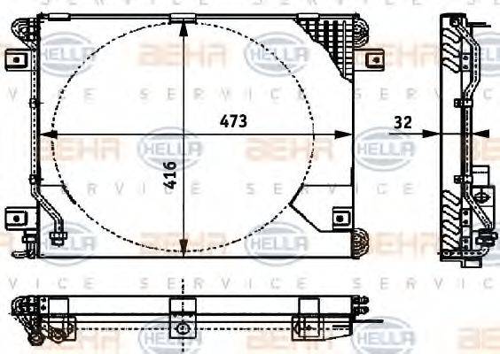 HELLA 8FC351317051 Конденсатор, кондиціонер