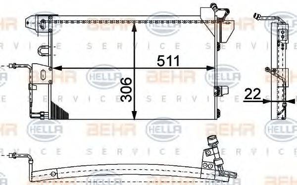 HELLA 8FC351317311 Конденсатор, кондиціонер