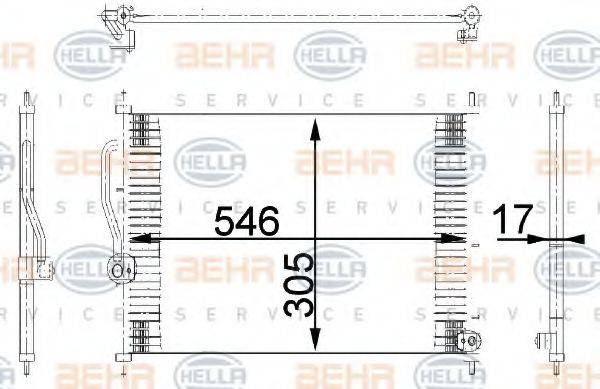 HELLA 8FC351318081 Конденсатор, кондиціонер