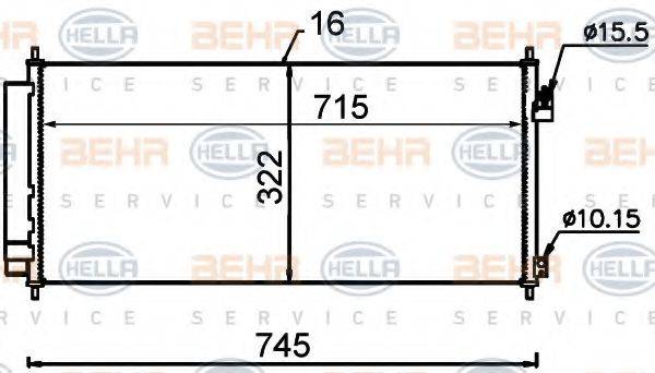 HELLA 8FC351318571 Конденсатор, кондиціонер