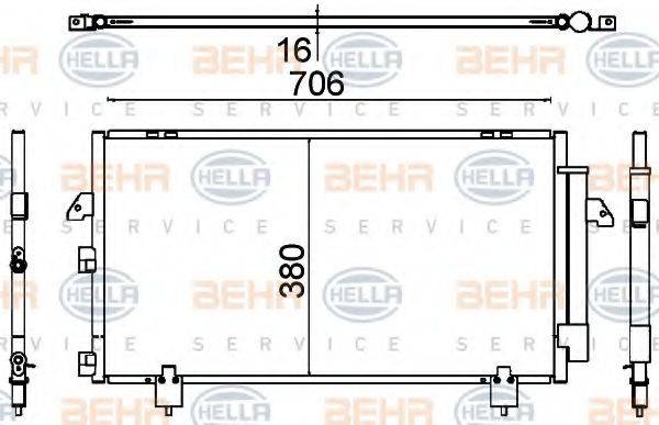 HELLA 8FC351318711 Конденсатор, кондиціонер