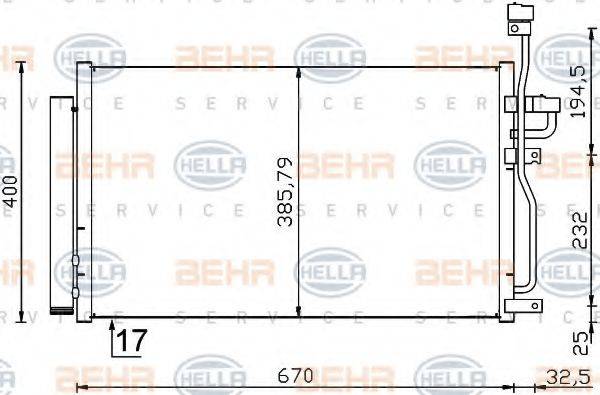 HELLA 8FC351319191 Конденсатор, кондиціонер