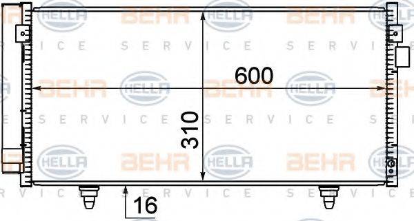 HELLA 8FC351319221 Конденсатор, кондиціонер