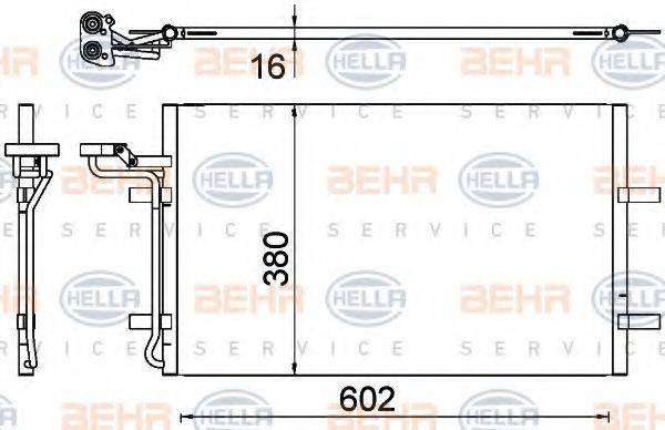 HELLA 8FC351319301 Конденсатор, кондиціонер