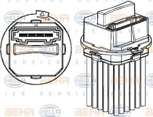 HELLA 5HL351321321 Регулятор, вентилятор салону